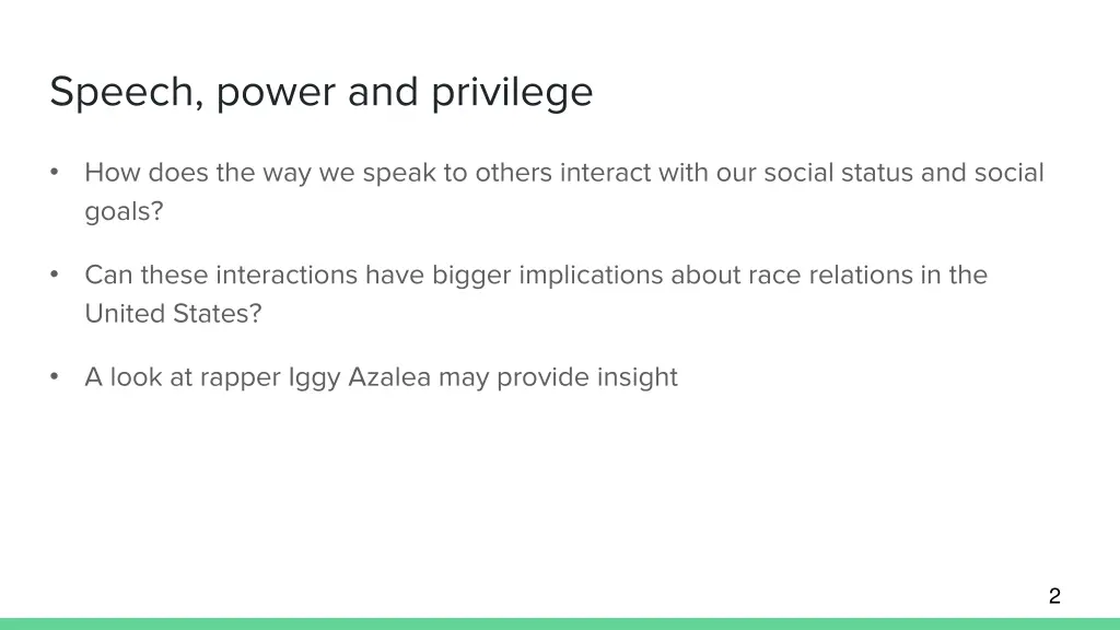 speech power and privilege