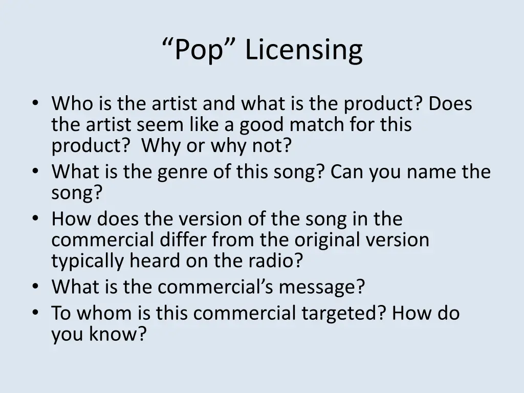 pop licensing