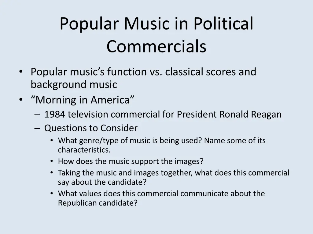 popular music in political commercials