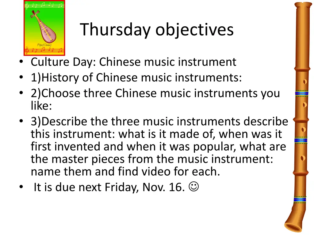 thursday objectives