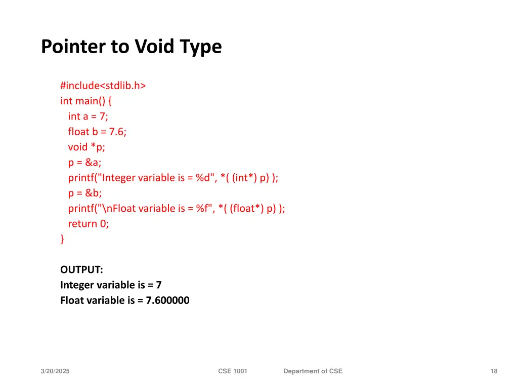 pointer to void type 1