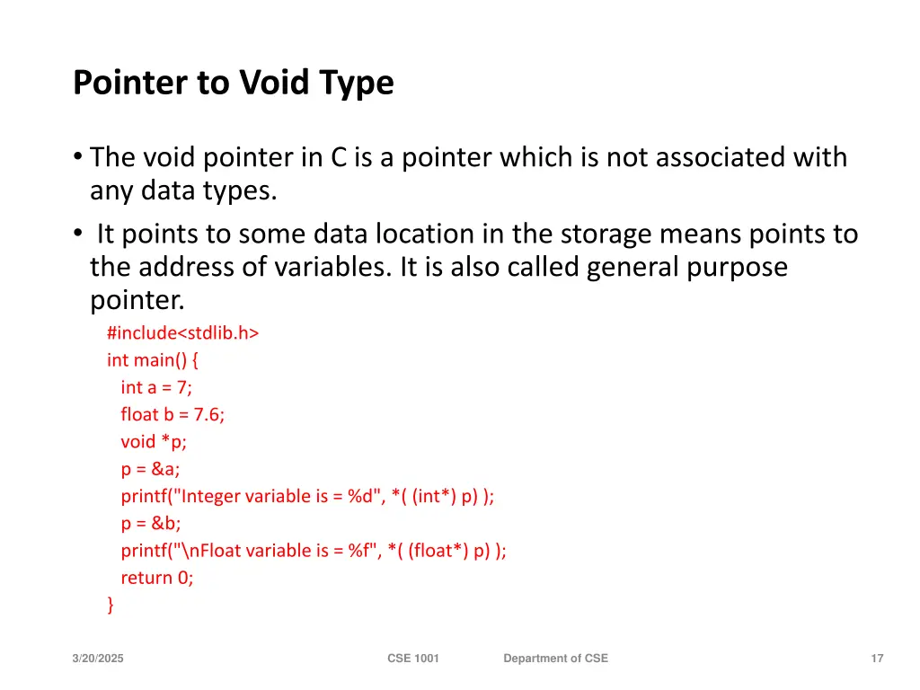 pointer to void type
