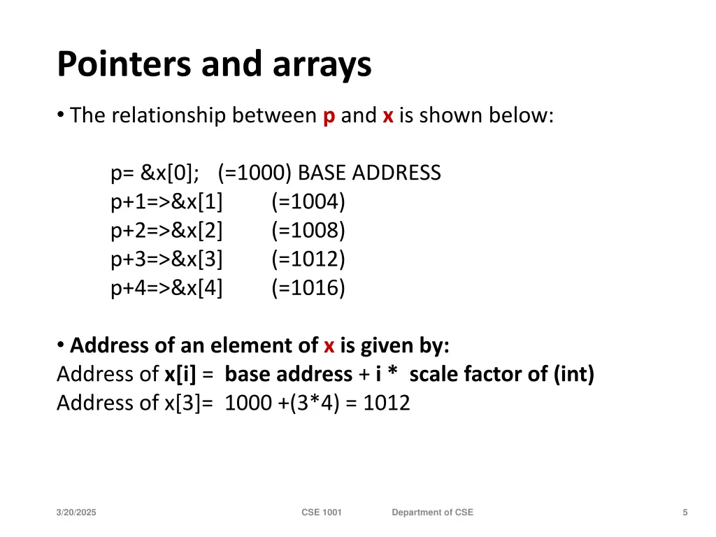 pointers and arrays 1