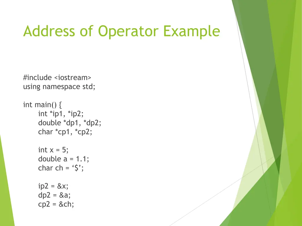 address of operator example 1