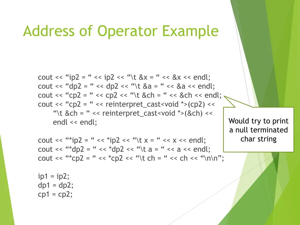 address of operator example 2