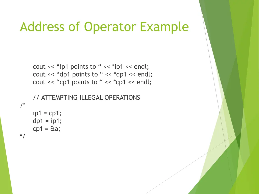 address of operator example 3