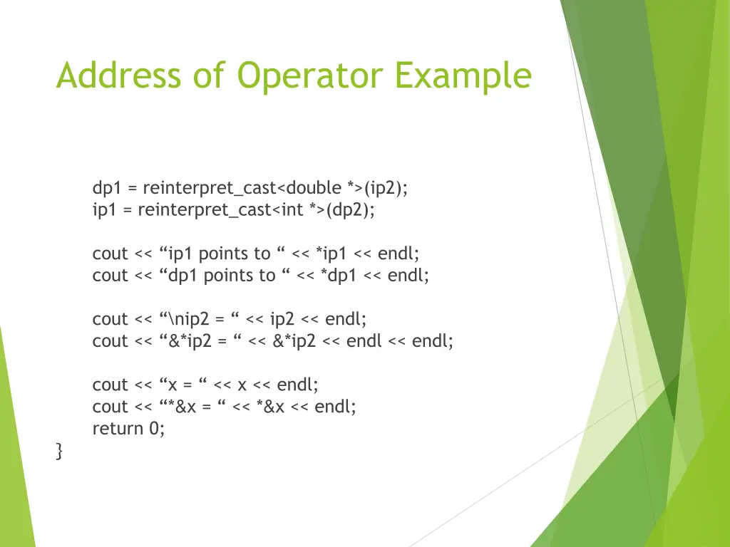 address of operator example 4