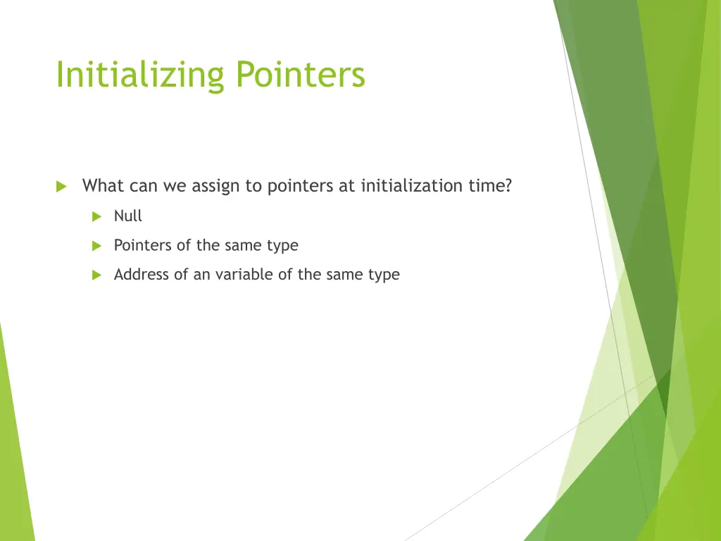 initializing pointers