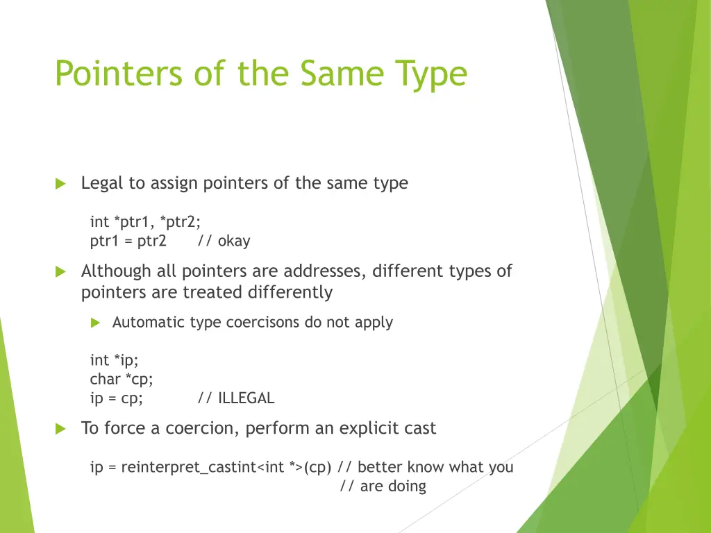 pointers of the same type