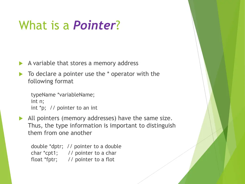 what is a pointer