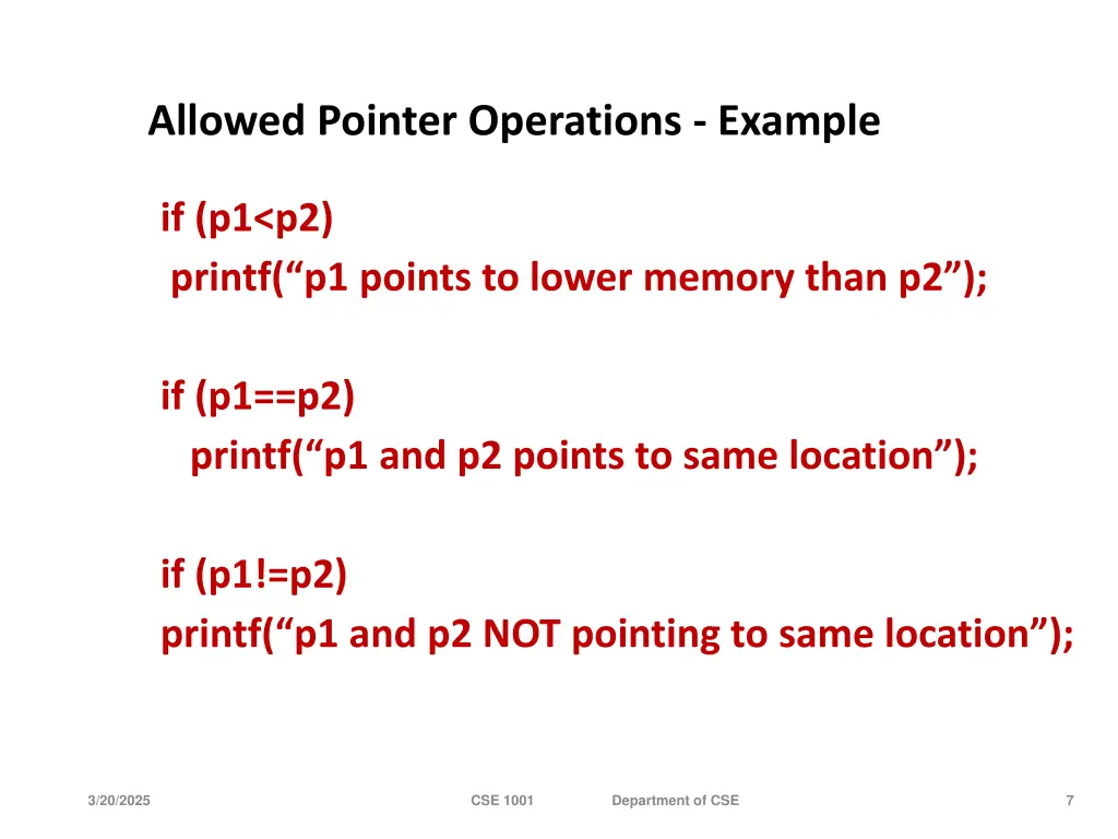 allowed pointer operations example 1
