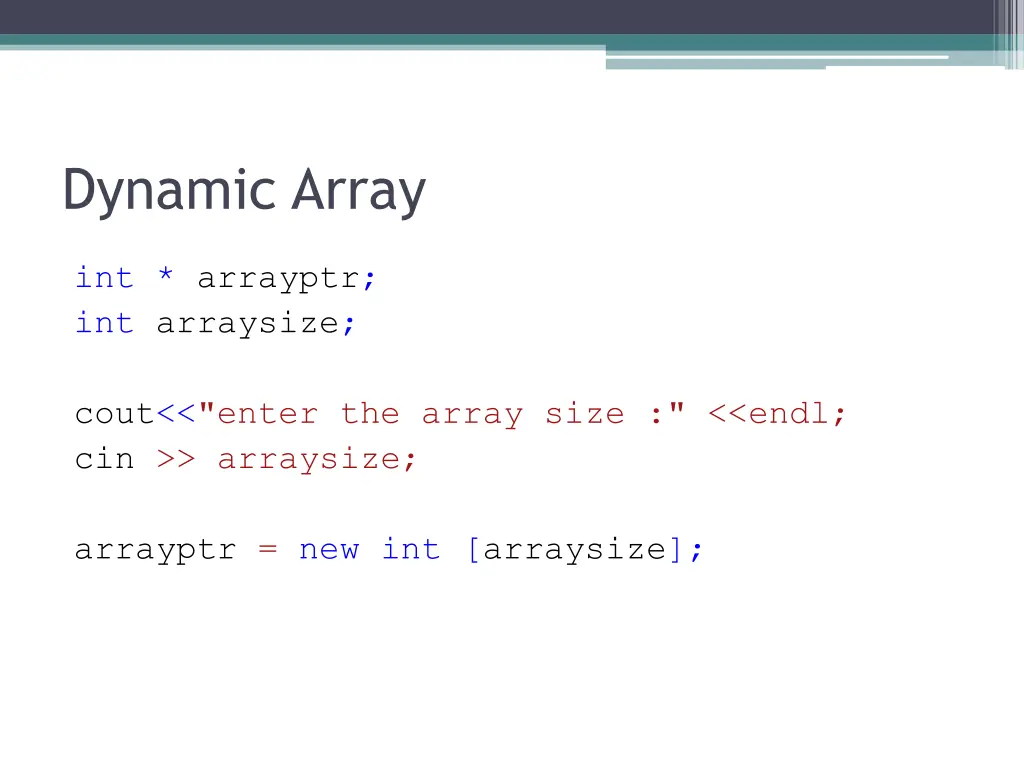 dynamic array