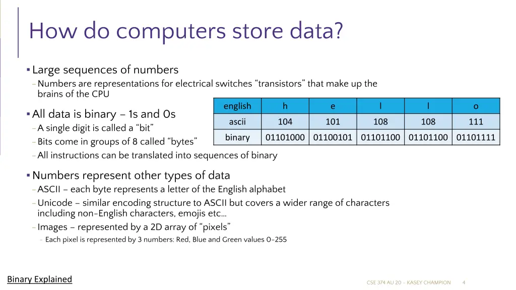 how do computers store data