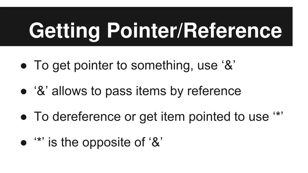 getting pointer reference