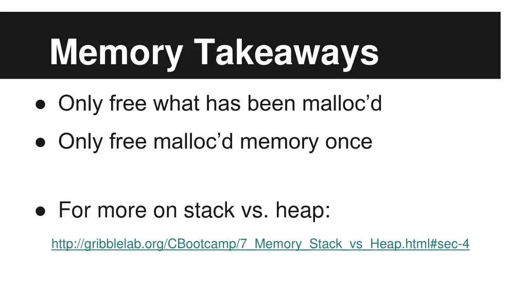 memory takeaways
