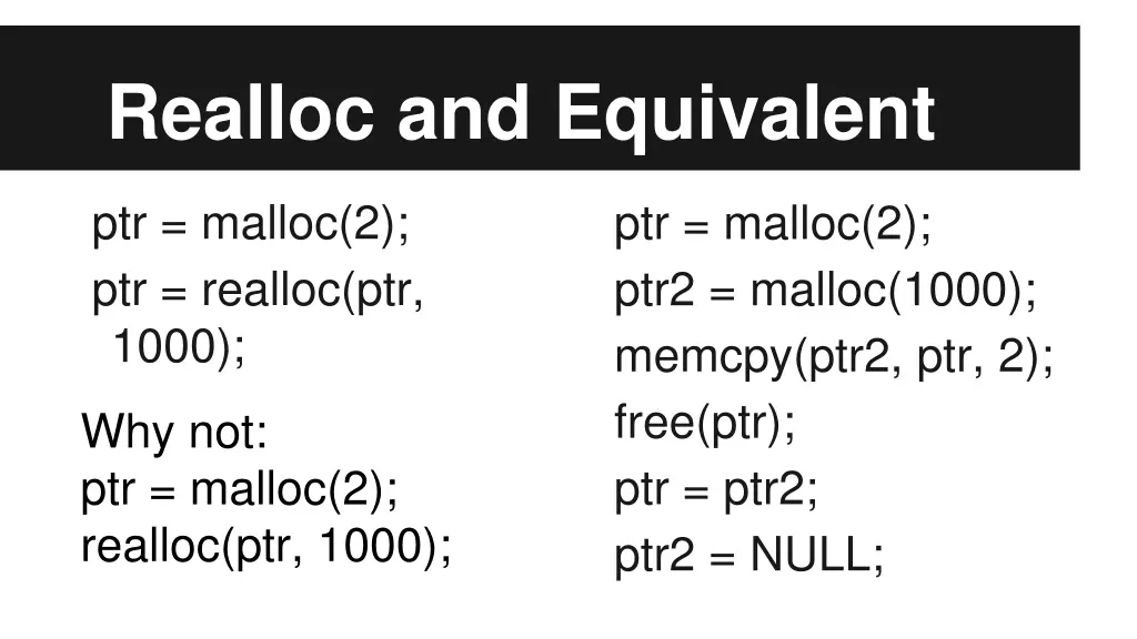 realloc and equivalent