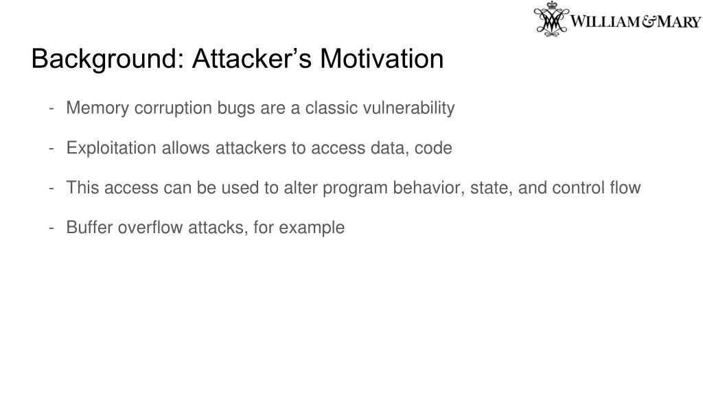 background attacker s motivation
