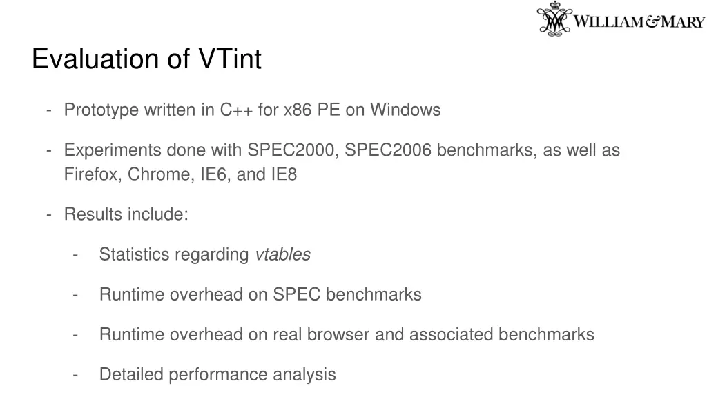 evaluation of vtint