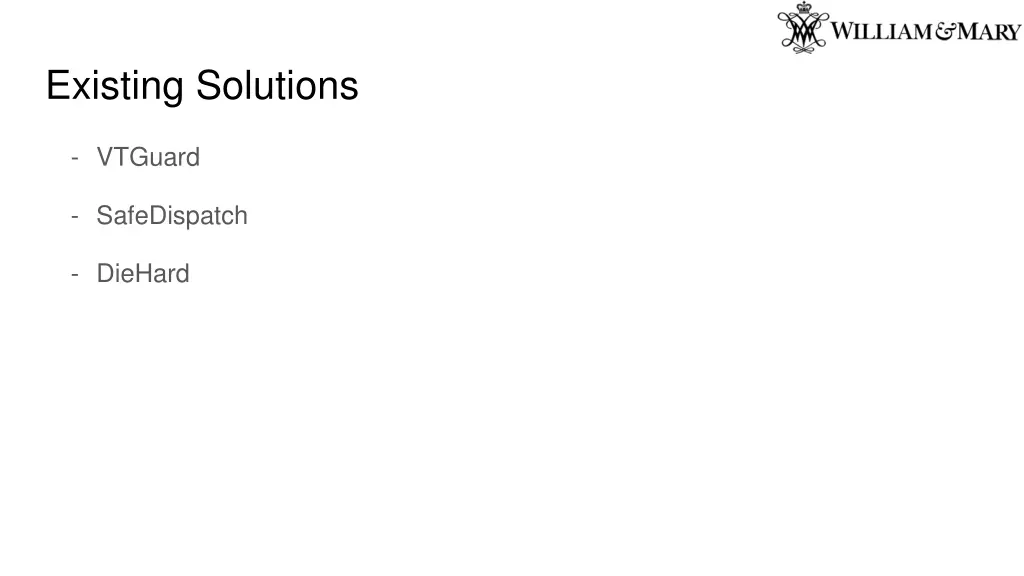 existing solutions