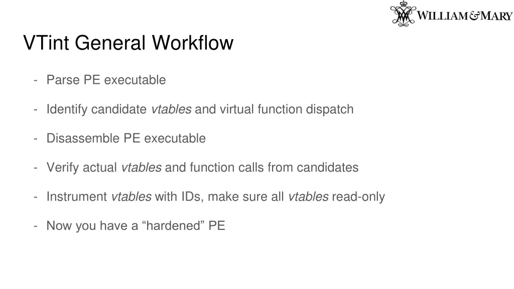 vtint general workflow