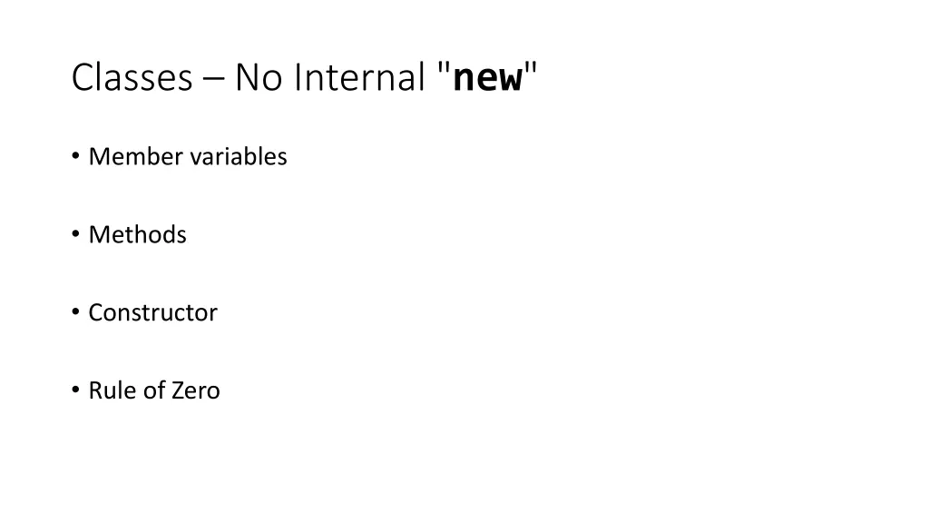 classes no internal new