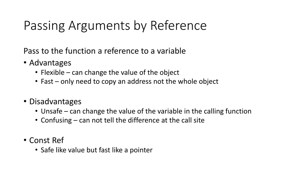 passing arguments by reference