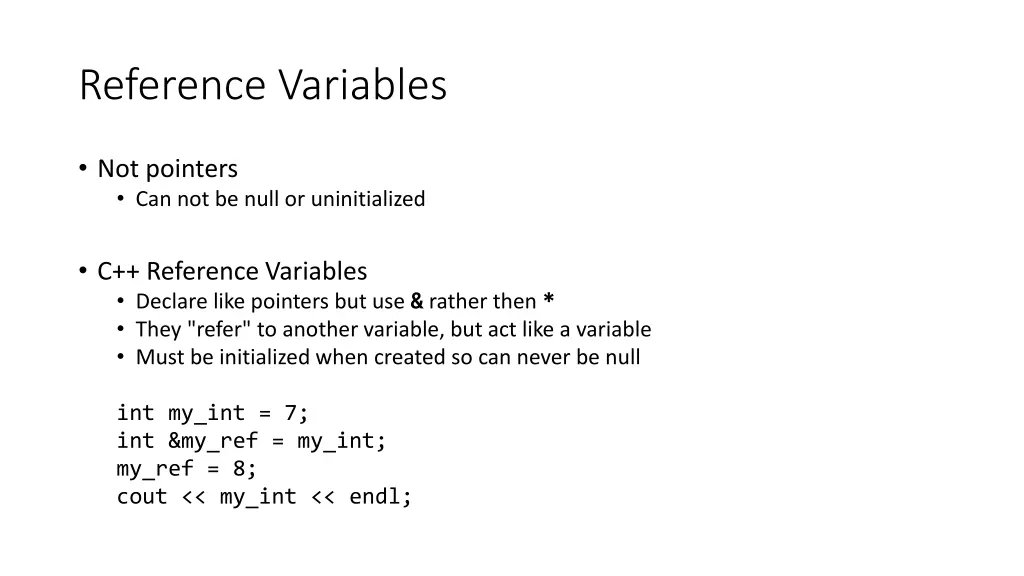 reference variables