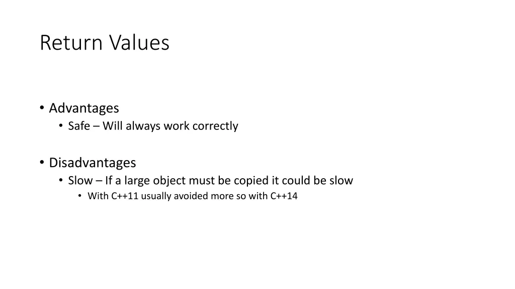 return values