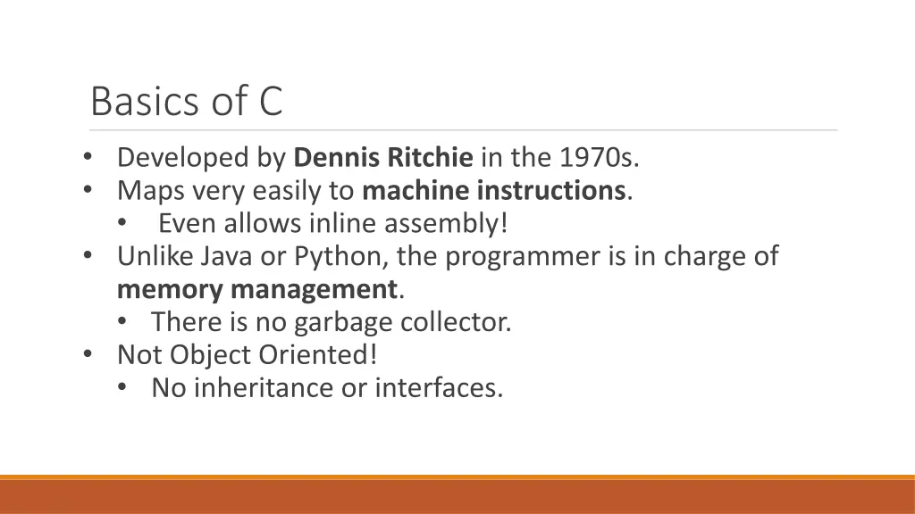 basics of c developed by dennis ritchie