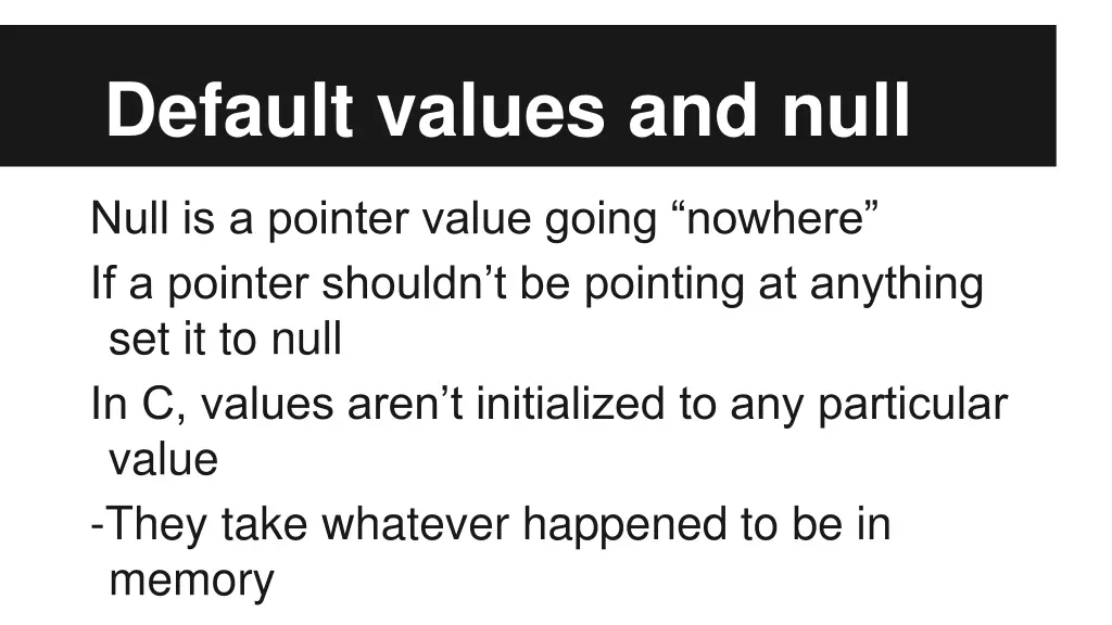 default values and null