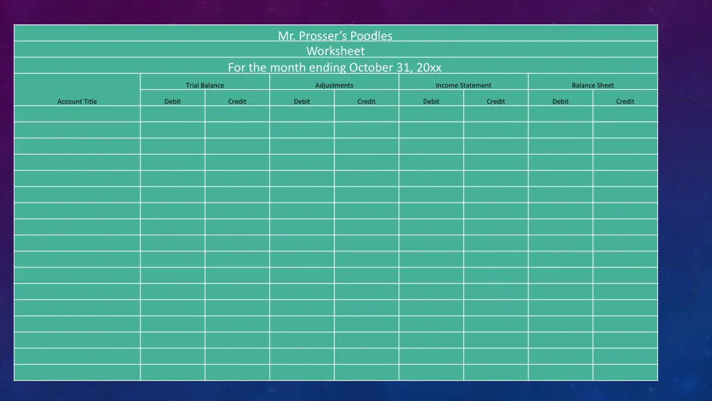 mr prosser s poodles worksheet for the month