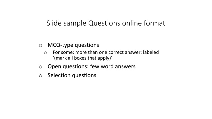 slide sample questions online format