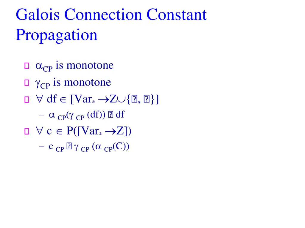 galois connection constant propagation