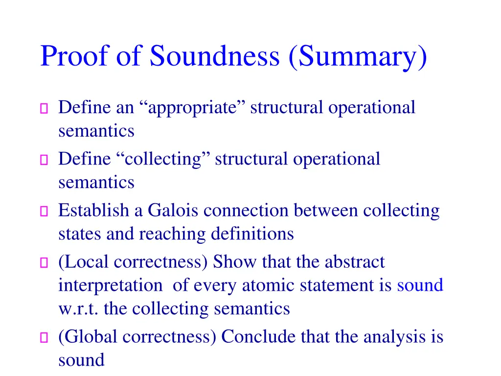 proof of soundness summary 1