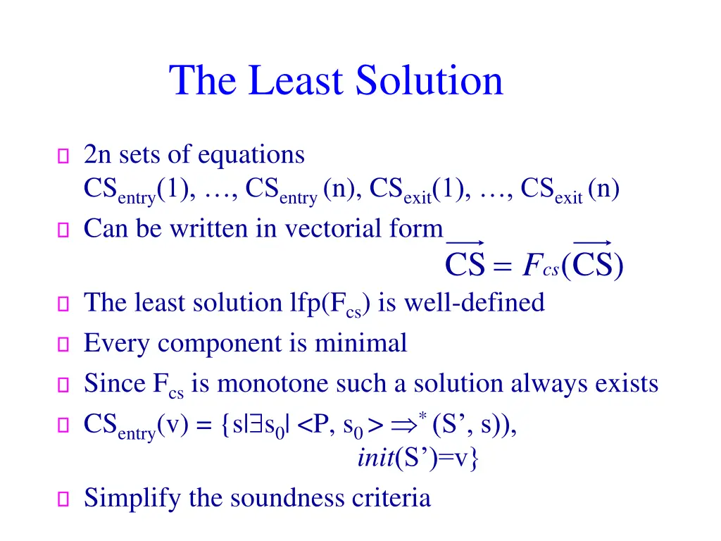 the least solution