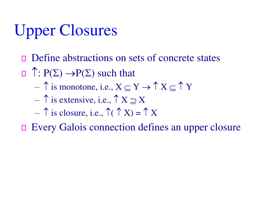 upper closures