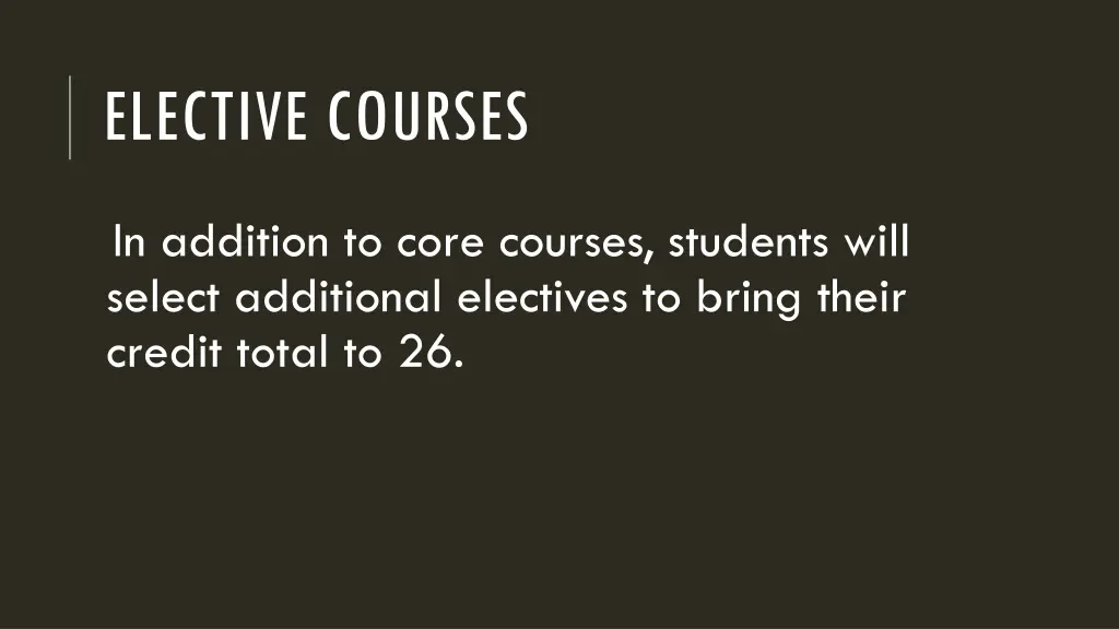 elective courses