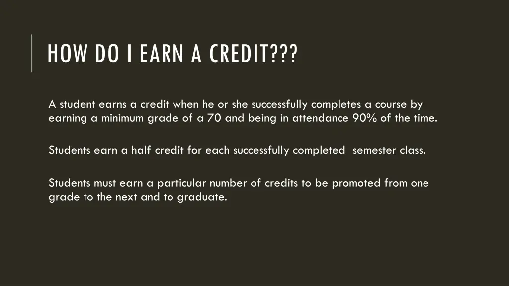 how do i earn a credit