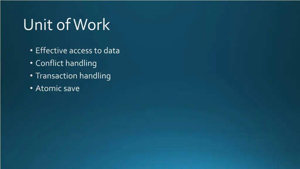 unit of work