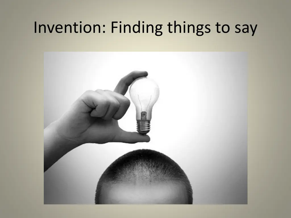 invention finding things to say