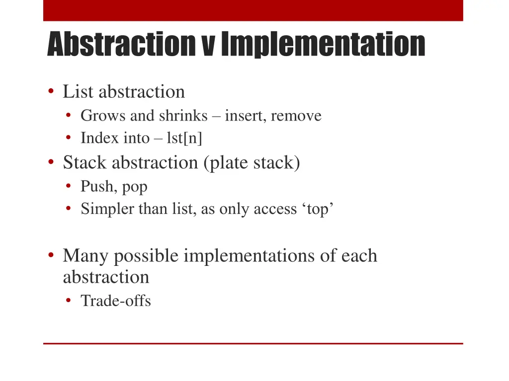 abstraction v implementation