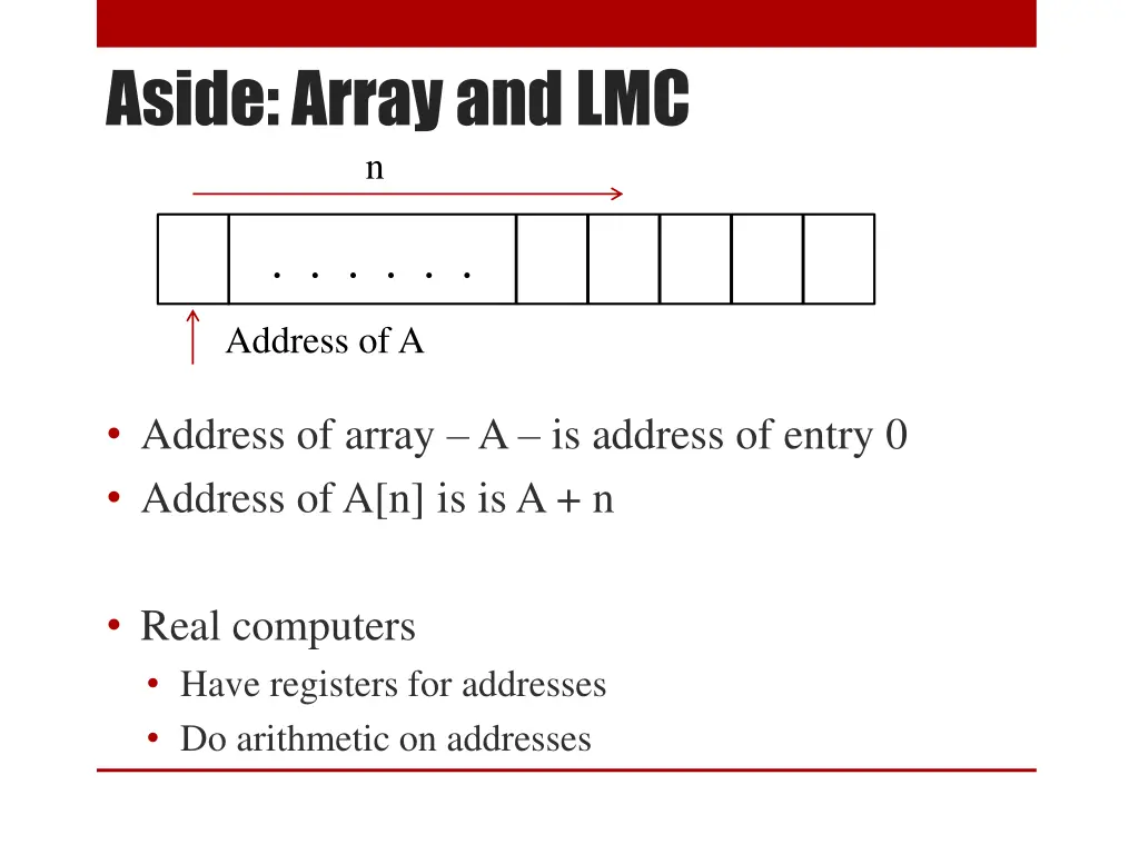 aside array and lmc n