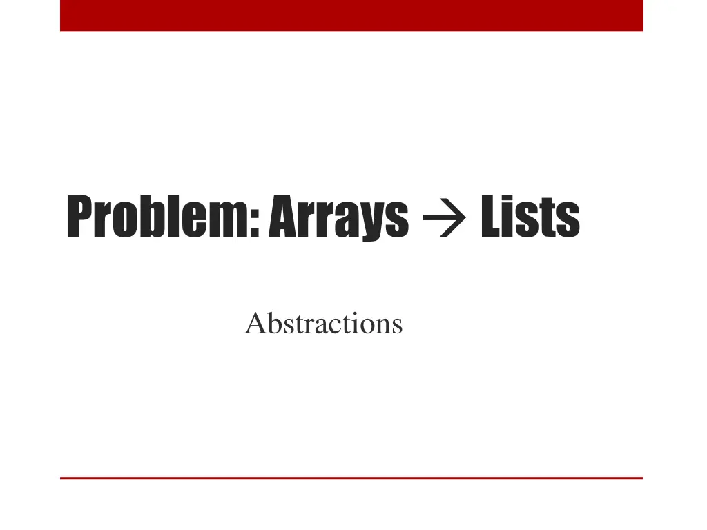 problem arrays lists