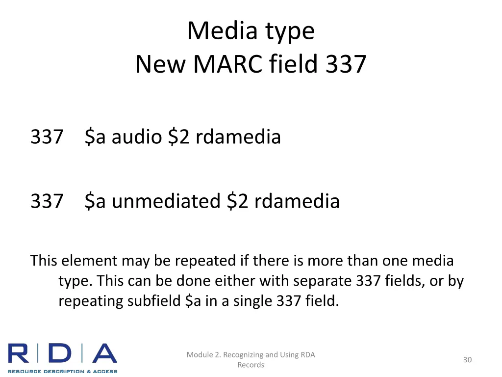 media type new marc field 337