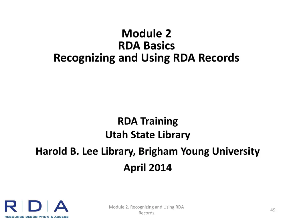module 2 rda basics 1