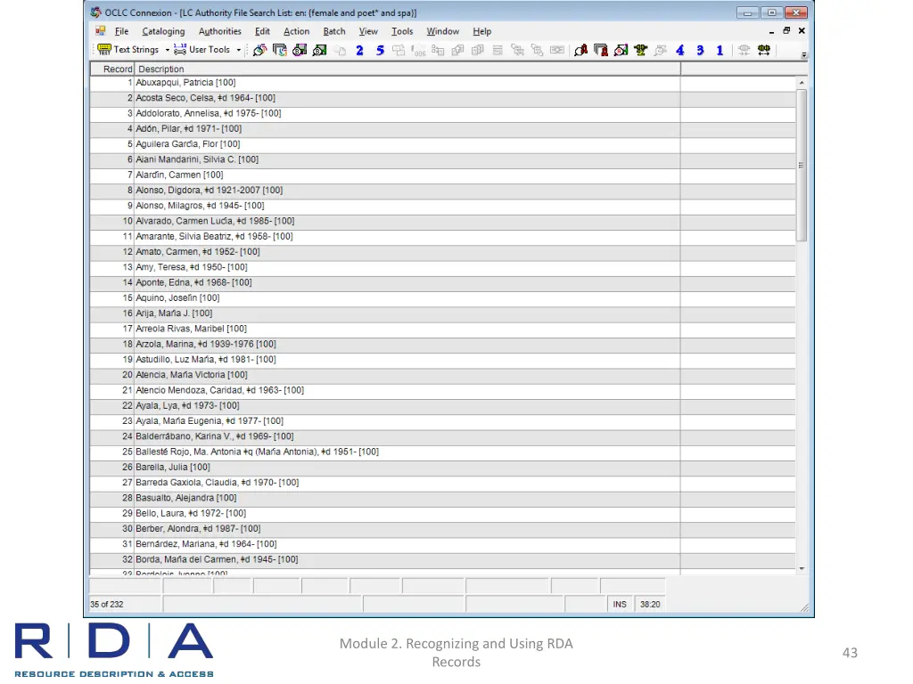 module 2 recognizing and using rda records 16
