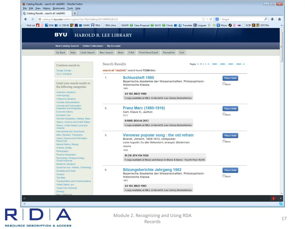 module 2 recognizing and using rda records 6