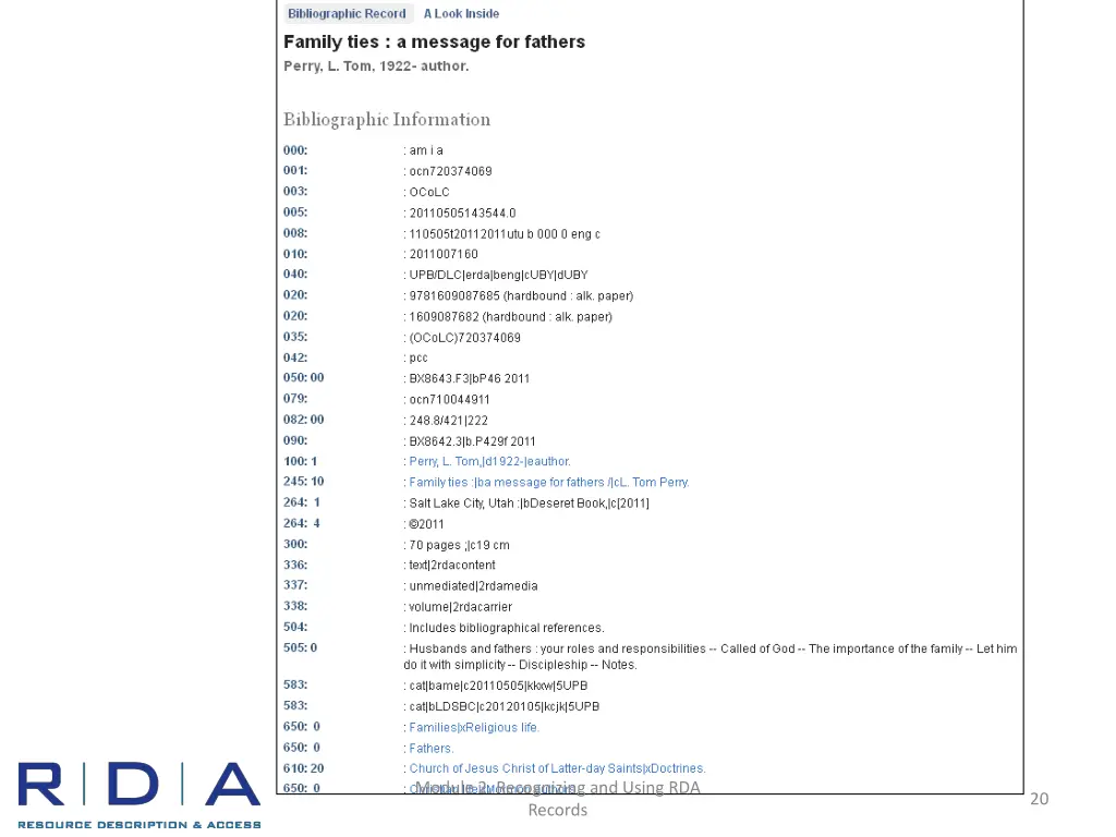 module 2 recognizing and using rda records 9