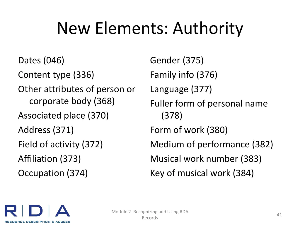 new elements authority