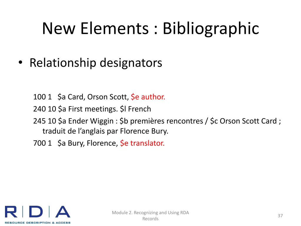 new elements bibliographic 1
